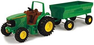 TOMY John Deere Kids Tractor Toy With Flarebox Wagon Set 8 Inches - Construction Vehicle Activity Set