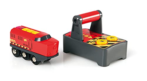 RIO World 33213 – RC Train – 2 Piece Wooden Toy Train Set For Kids Age 3 And Up - Classic Train Play Edition