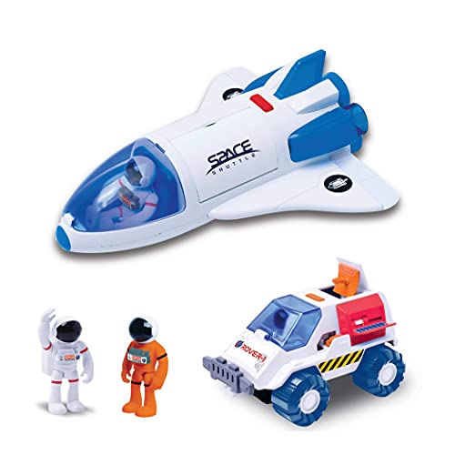 Stro Venture Space Playset – Toy Space Shuttle & Space Rover With Lights And Sound & 2 Astronaut Figurine Gift Toys For Boys And Girls - Astronaut Imagination Edition
