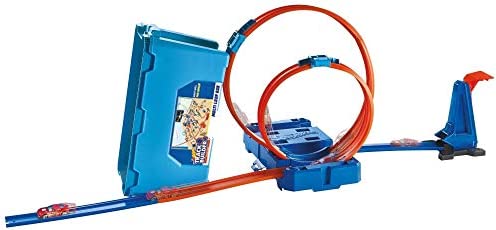 Deals Track Builder Multi Loop Box Ultimate Storage 10 Feet Of Track Connectors Launcher Diecast Car Portable Ages 4 And Abov - Indoor Racing Activity Set