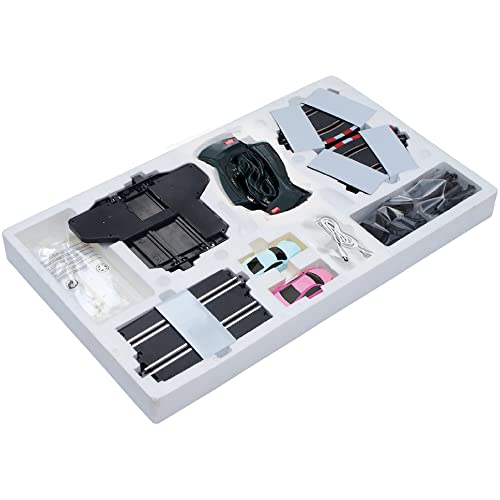Super 251 USB Power Slot Car Racing Set LED Headlights Strong Magnetic Base Mechanical Lap Counter & Powerbase Integrated As Combo Track For Ages 8 And Up - Indoor Racing Activity Set