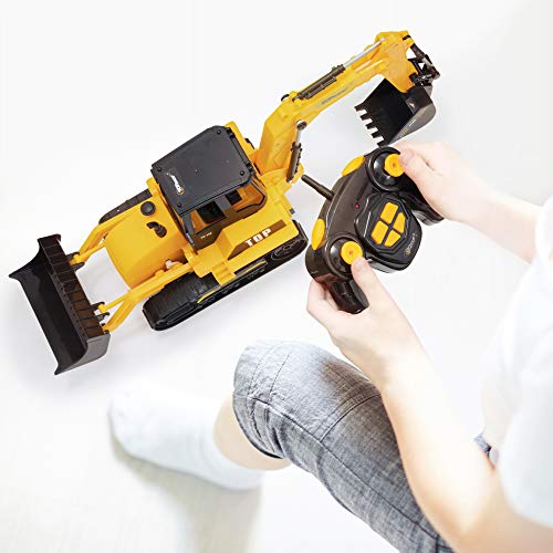 8 Channel Full Functional RC Excavator Backhoe Loader Battery Powered Electric RC Remote Control Construction Tractor With Lights & Sound TR-119 - Construction Vehicle Activity Set