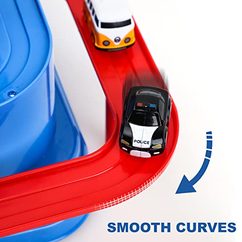 New Car Adventure Toys Race Track For Toddlers – Boy Toy & Race Tracks For Boys – Toddler Car Toys Preschool Educational Toy Cars For Kids 3 4 5 6 7 Year Old Car Track Gifts For Kids - Indoor Racing Activity Set