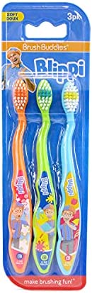 Thomas The Train & Friends Soft Toothbrushes 3 Pack Brush Buddies (Blue Yellow Red) - Classic Train Play Edition