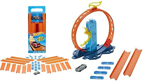 Track Builder Straight Track With Car Styles May Vary - Indoor Racing Activity Set