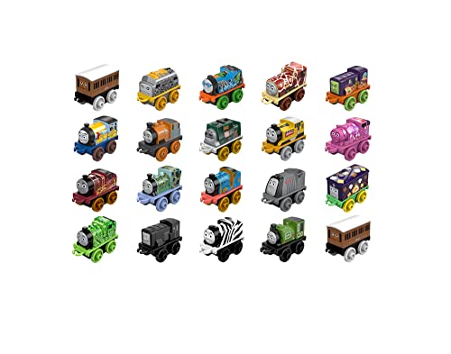 Budget MINIS Toy Train Pack Set Of 20 Miniature Push-Along Engines And Railway Vehicles For Preschool Pretend Play - Classic Train Play Edition