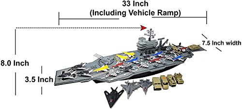Deals Aircraft Carrier Submarine Destroyer Ship Combo With Military Vehicles And Fighter J - Sea Mission Play Edition