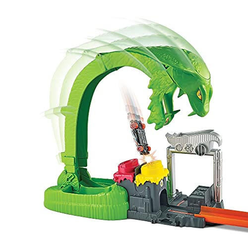 Deals Toxic Snake Strike Challenge Play Set With Slime For Kids 5 Years Old & Up Includes One 1:64 Scale Hot Wheels Vehicle Connects To Other Sets Single Or Multicar Play - Indoor Racing Activity Set