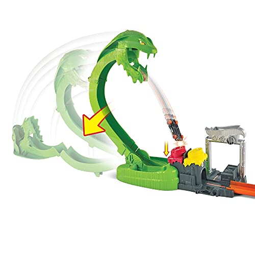 Deals Toxic Snake Strike Challenge Play Set With Slime For Kids 5 Years Old & Up Includes One 1:64 Scale Hot Wheels Vehicle Connects To Other Sets Single Or Multicar Play - Indoor Racing Activity Set