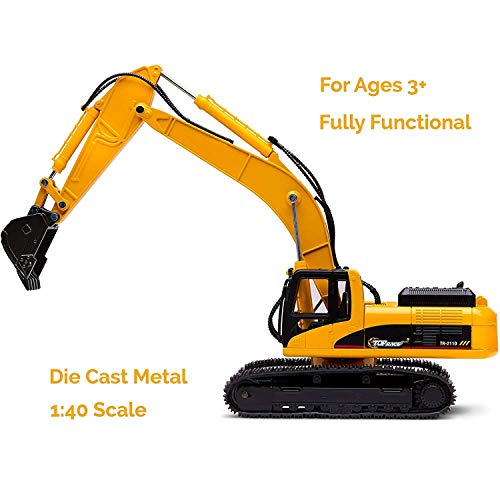 Excavator Toy Trucks Construction Toys Excavator Toys For Boys Diecast Metal Truck Toy Kids Tractor Toys 1:40 Scale Great Toddler Toys For 8 Year Old Boys And U - Construction Vehicle Activity Set