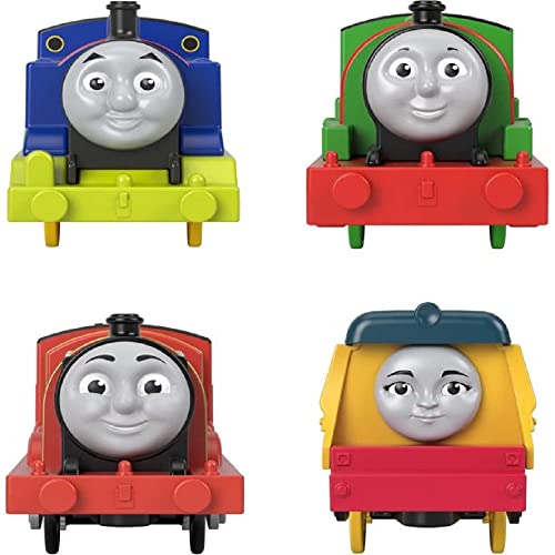 Percy James & Rebecca Train Engine Set – Set Of 4 Motorized Toy Train Engines For Preschool Kids Ages 3 Years & Ol - Classic Train Play Edition