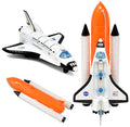 ASA Space Shuttle Toy For Kids Pretend Play 2 Piece Set Rocket Ship With Lights And Sound Diecast Spaceship For Boys Girls Toddlers - Astronaut Imagination Edition