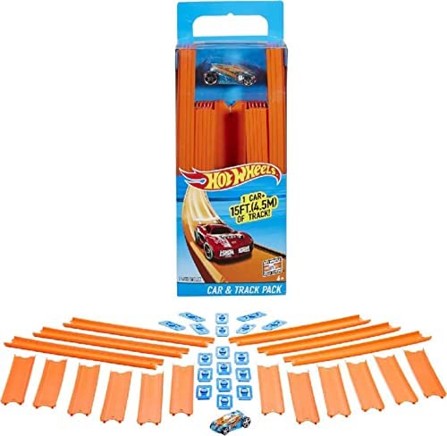 Track Builder Straight Track With Car Styles May Vary - Indoor Racing Activity Set