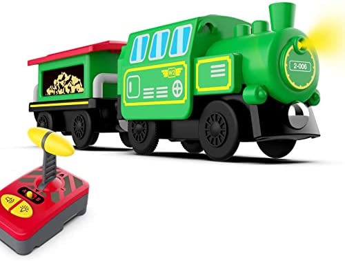 Budget Wooden Train Accessories Battery Operated Locomotive Train Remote Control Train For Track Set Powerful Engine Train Vehicles Fit All Major Brands Track Railway System (Battery Not Included) - Classic Train Play Edition