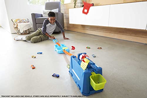 Wholesale Track Builder Unlimited Stunt Crash Box Playset With 18 Building Components In Storage Box With Lid & One 1:64 Scale Hot Wheels Car Awesome Gift For Kids 6 To 12 Years Old - Indoor Racing Activity Set