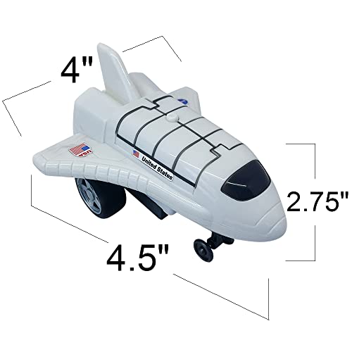 New Light Up Space Shuttle Toys Battery Operated Spaceship Toy With LEDs Sound And Push And Go Motion NASA Toys Outer Space Shuttle Toy Gifts For Boys And Girls Set Of 3 - Astronaut Imagination Edition