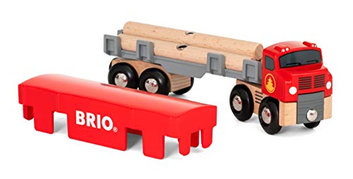 World 33657 – Lumber Truck – 6 Piece Wooden Toy Train For Kids Ages 3 And Up Grey - Classic Train Play Edition