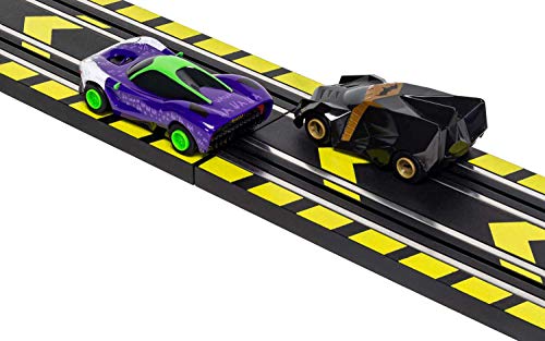 Micro Scalextric Justice League Batman Vs Joker Battery Powered 1:64 Slot Car Race Track Set G1155T Black - Indoor Racing Activity Set