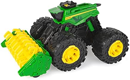 Toddler Toys Lights And Sounds Monster Treads Tractor Toy With Wagon 8 Inch Green Ages 3+ Red - Construction Vehicle Activity Set