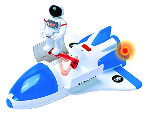 Stro Venture Space Shuttle Toy – Plastic Spaceship For Kids With Lights And Sound – Astronaut Figure Openable Cockpit And Compartment Extended Arm – Fun Space Gift Toys For Any Mission & Adventure - Astronaut Imagination Edition