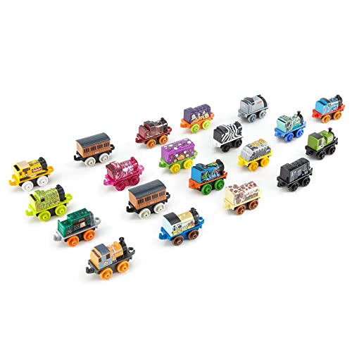 Budget MINIS Toy Train Pack Set Of 20 Miniature Push-Along Engines And Railway Vehicles For Preschool Pretend Play - Classic Train Play Edition
