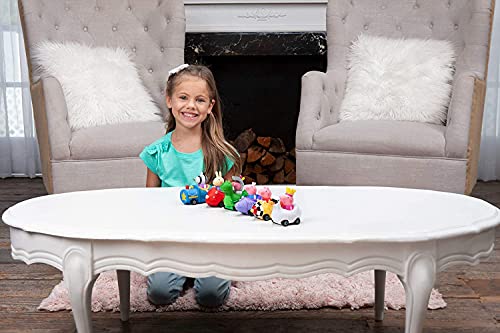 Mini Buggies 6 Pack Set – Peppa George Pig Zoe Zebra & Richard Rabbit In Fun Vehicles & Cars – Toy Gift For Kids – Ages 2+ - Classic Train Play Edition