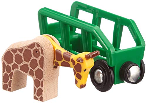RIO World – 33724 Giraffe And Wagon 2 Piece Toy Train Accessory For Kids Ages 3 And Up Green - Classic Train Play Edition