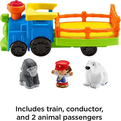 Little People Zoo Train Toy With Music And Sounds For Toddlers 1 Conductor And 2 Animal Toy Figures Choo-Choo Zoo Train - Classic Train Play Edition