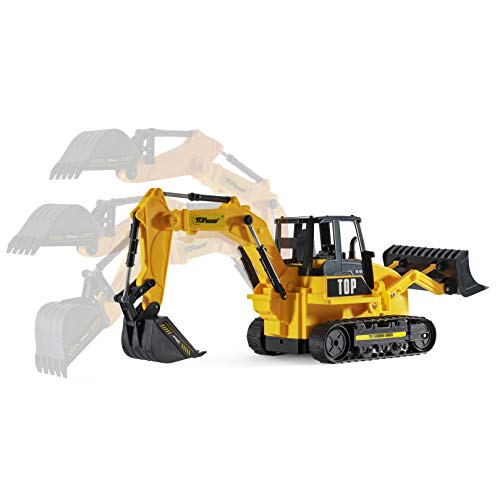 8 Channel Full Functional RC Excavator Backhoe Loader Battery Powered Electric RC Remote Control Construction Tractor With Lights & Sound TR-119 - Construction Vehicle Activity Set