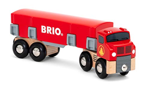 World 33657 – Lumber Truck – 6 Piece Wooden Toy Train For Kids Ages 3 And Up Grey - Classic Train Play Edition