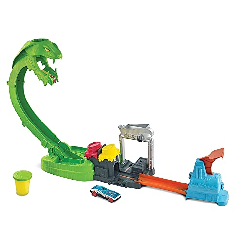 Deals Toxic Snake Strike Challenge Play Set With Slime For Kids 5 Years Old & Up Includes One 1:64 Scale Hot Wheels Vehicle Connects To Other Sets Single Or Multicar Play - Indoor Racing Activity Set