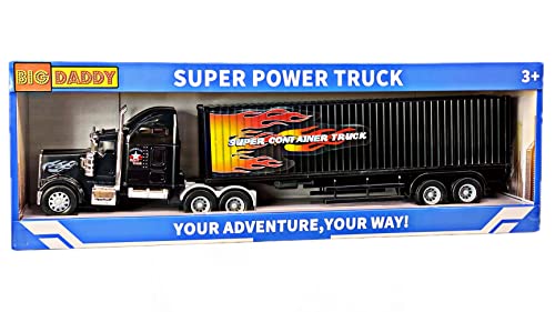 Rig Heavy Duty Tractor Trailer Transport Series Big Box Tractor Trailer (Colors May Vary) - Construction Vehicle Activity Set