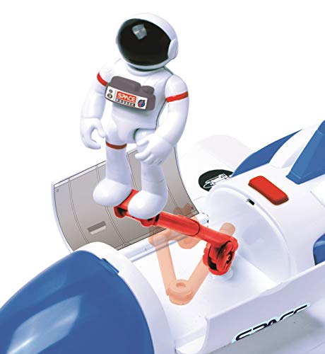 Stro Venture Space Shuttle Toy – Plastic Spaceship For Kids With Lights And Sound – Astronaut Figure Openable Cockpit And Compartment Extended Arm – Fun Space Gift Toys For Any Mission & Adventure - Astronaut Imagination Edition