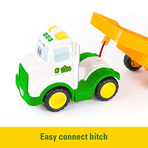 Lights & Sounds Farmin Friends Toy Hauling Set With Toy Truck And Backhoe Tractor Toy Ages 18 Months And Up - Construction Vehicle Activity Set