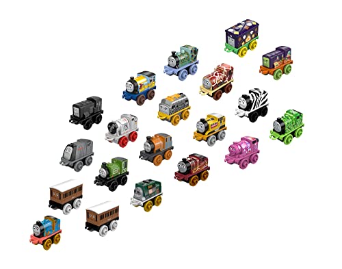 Budget MINIS Toy Train Pack Set Of 20 Miniature Push-Along Engines And Railway Vehicles For Preschool Pretend Play - Classic Train Play Edition