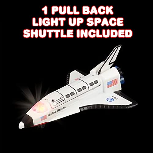 Light Up Space Shuttle Toy 1PC Battery Operated Spaceship Toy With LEDs Sounds And Pullback Motion Outer Space Party Decoration Great Space Gifts For Boys And Girls 6 Inches - Astronaut Imagination Edition