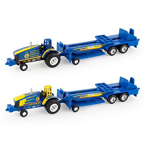 New Set Of 2 1/64 FFA Die-cast Pulling Tractors & Sleds 37480 - Construction Vehicle Activity Set