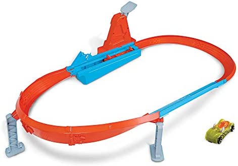 Rapid Raceway Champion Action Hot Wheels Championship Track Speed Boost Oval Track Ages 4 And Older - Indoor Racing Activity Set