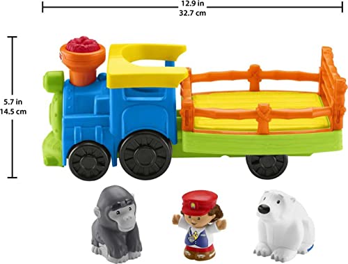 Little People Zoo Train Toy With Music And Sounds For Toddlers 1 Conductor And 2 Animal Toy Figures Choo-Choo Zoo Train - Classic Train Play Edition