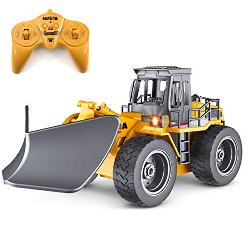 Deals Fisca RC Truck Remote Control Snow Plow 6 Channel 2.4G Alloy Snow Sweeper Vehicle 4WD Tractor Toy With Lights For Kid - Construction Vehicle Activity Set