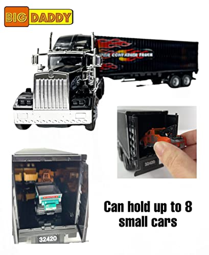 Rig Heavy Duty Tractor Trailer Transport Series Big Box Tractor Trailer (Colors May Vary) - Construction Vehicle Activity Set