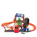 Cheap Toxic Gorilla Slam Gas Station & Tire Repair Shop Playset With Adjustable Launcher Lights & Sounds & 1 1:64 Scale Car Connects To Other Track Sets Gift For Kids 5 Years Old & Up - Indoor Racing Activity Set
