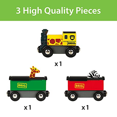 RIO World – 33722 Safari Train 3 Piece Toy Train Accessory For Kids Age 3 And Up - Classic Train Play Edition