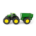 Toddler Toys Lights And Sounds Monster Treads Tractor Toy With Wagon 8 Inch Green Ages 3+ Red - Construction Vehicle Activity Set