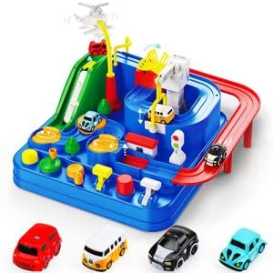 New Car Adventure Toys Race Track For Toddlers – Boy Toy & Race Tracks For Boys – Toddler Car Toys Preschool Educational Toy Cars For Kids 3 4 5 6 7 Year Old Car Track Gifts For Kids - Indoor Racing Activity Set