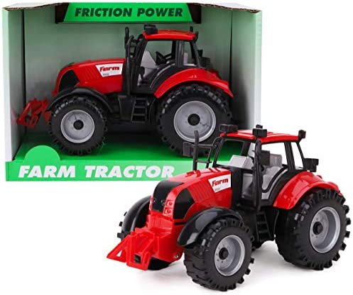 Friction Powered Farm Tractor With Opening Bonnet (Pink) - Construction Vehicle Activity Set