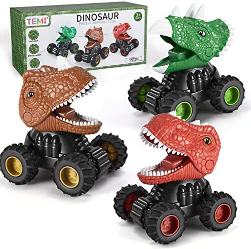 New 3 Pack Electric Walking Dinosaur Toys For Toddlers 2-4 3-5 Years With Roar Sounds And Lights Up Realistic Robot T-Rex Brachiosaurus Stegosaurus Dinosaur Figures For Kids - Indoor Racing Activity Set