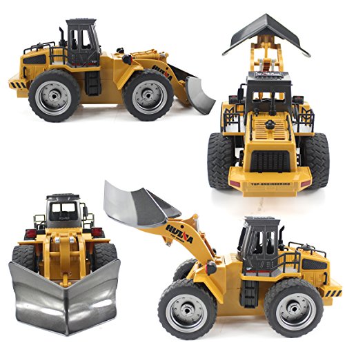 Deals Fisca RC Truck Remote Control Snow Plow 6 Channel 2.4G Alloy Snow Sweeper Vehicle 4WD Tractor Toy With Lights For Kid - Construction Vehicle Activity Set