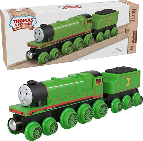Cheap Wooden Railway James Engine And Coal Car Push-Along Train Made From Sustainably Sourced Wood For Kids 2 Years And Up - Classic Train Play Edition