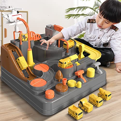 Kids Race Track Toys For Boy Car Adventure Toy For 3 4 5 6 7 Years Old Boys Girls Puzzle Rail Car City Rescue Playsets Magnet Toys W/ 3 Mini Cars Preschool Educational Car Games Gift Toys - Indoor Racing Activity Set